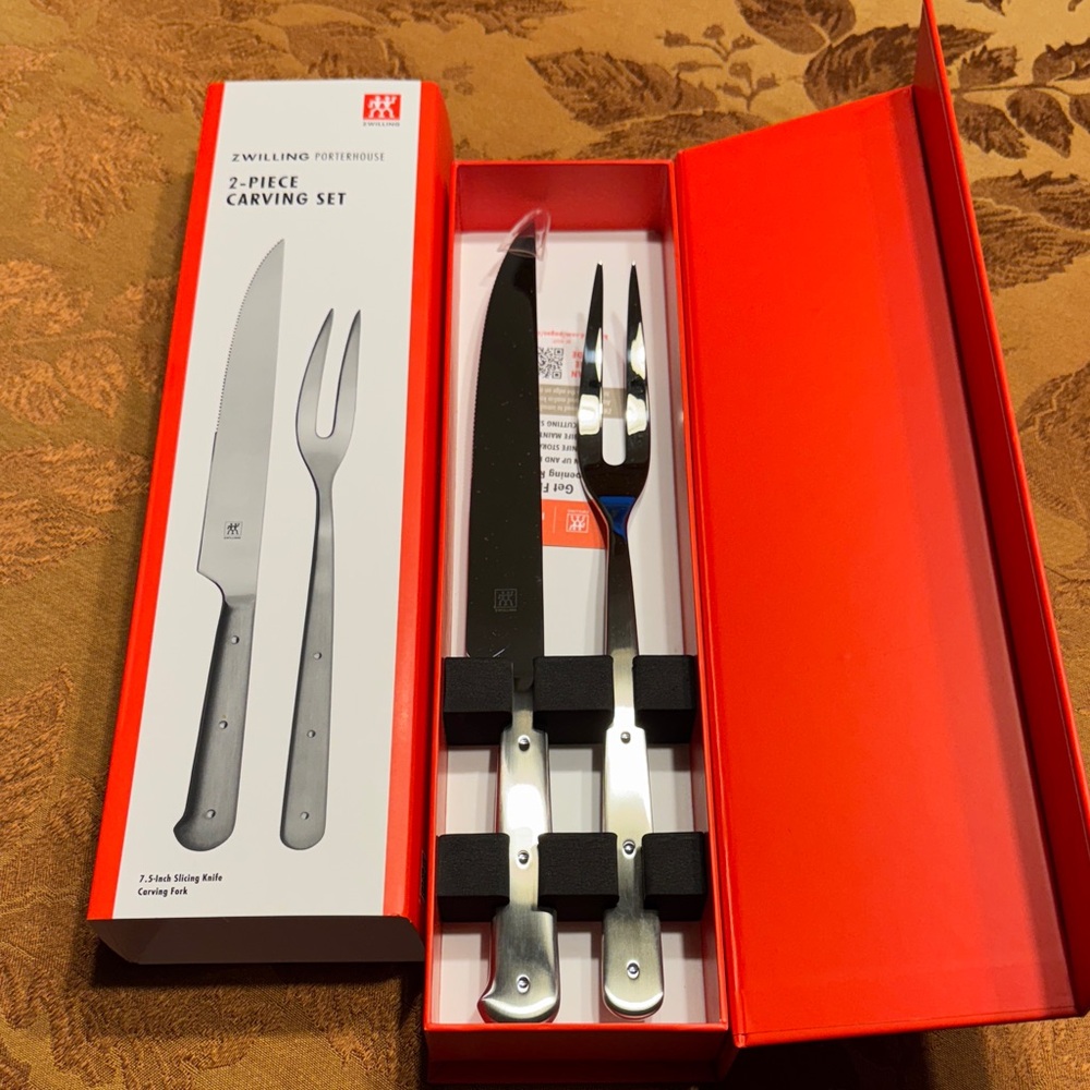 Zwilling J.A. Henckels Knife + Fork Carving Set – New in Box